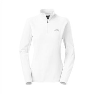 White The North Face Half Zip Up Fleece